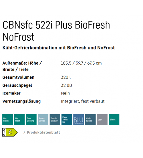 LIEBHERR利勃海尔CBNsfc 522i Plus生物养鲜 无霜双门独立式冰箱